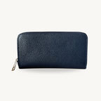 Portefeuille bleu marine en cuir made in Italy - Fiorella
