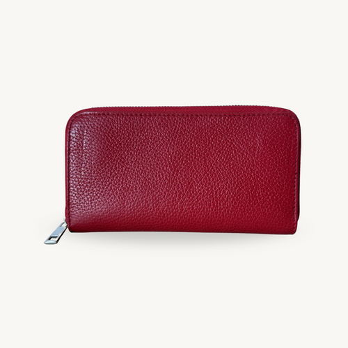 Portefeuille rouge en cuir made in Italy - Fiorella