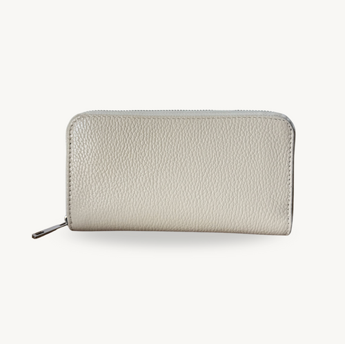 Portefeuille ivoire en cuir made in Italy - Fiorella