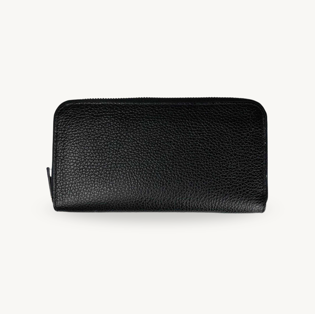 Portefeuille noir en cuir made in Italy - Fiorella