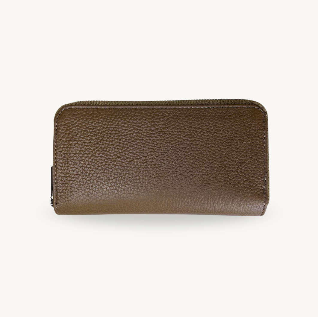 Portefeuille taupe en cuir made in Italy - Fiorella