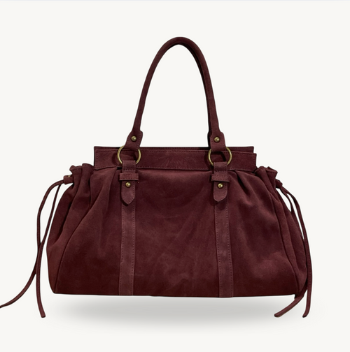 Sac a main en daim bordeaux ALAIA made in italy Fiorella