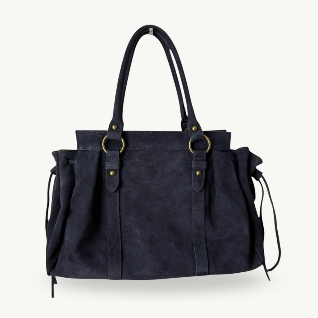 Sac a main en daim bleu marine ALAIA made in italy Fiorella
