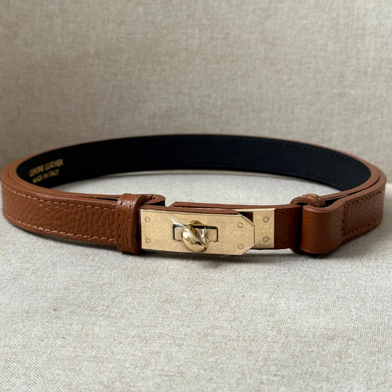 Ceinture camel en cuir pour femme made in italy - Fiorella