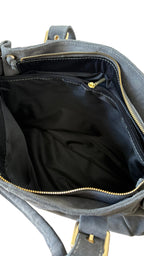 Sac bowling gris en daim made in italy - Fiorella