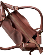 Sac à main marron en cuir fabriqué en Italie - Fiorella