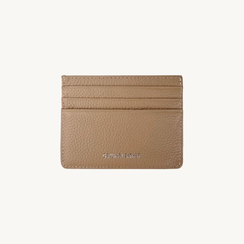 Porte-cartes sable en cuir made in Italy - Fiorella