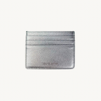 Porte-cartes argenté en cuir made in Italy - Fiorella