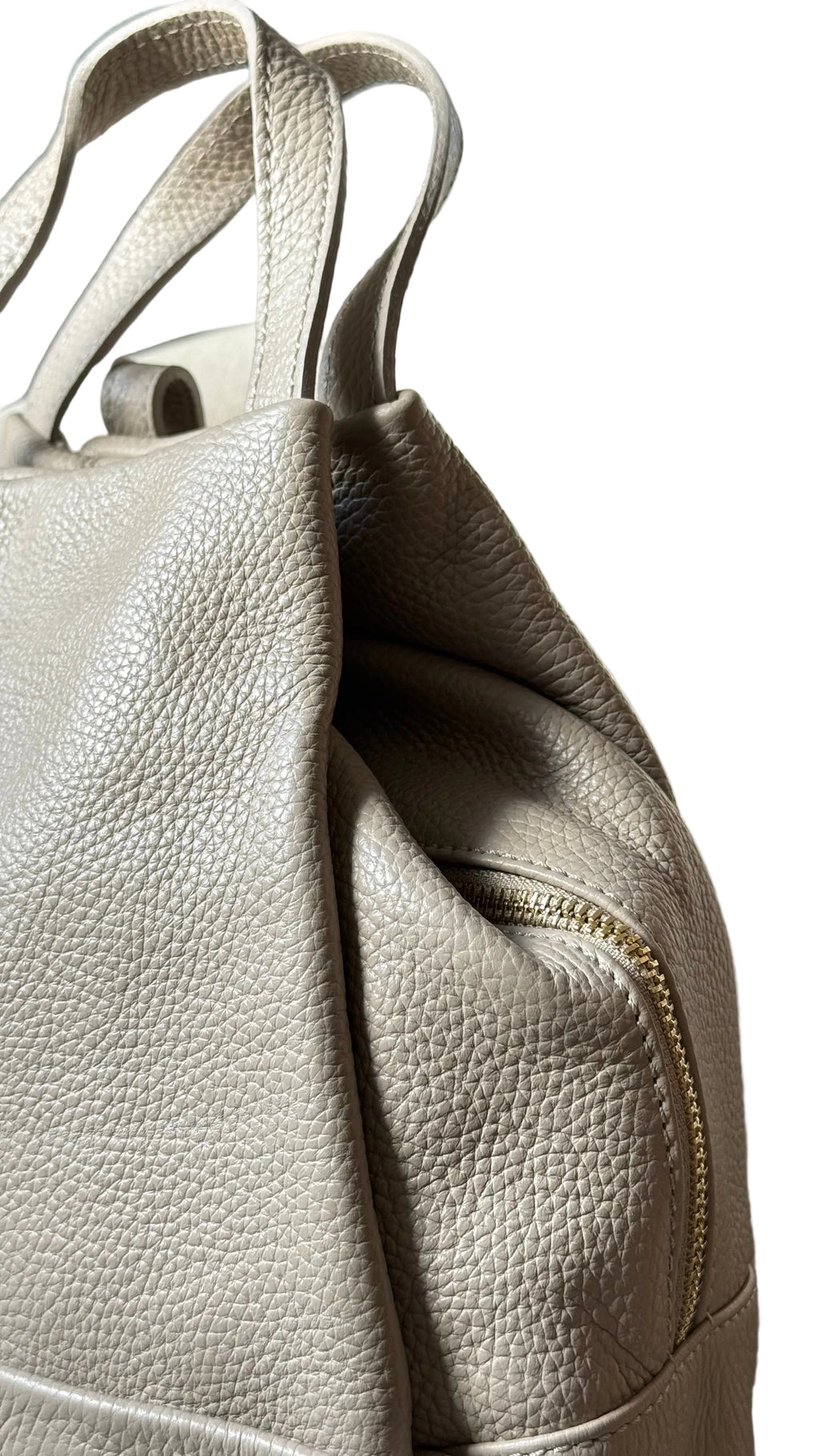 Sac à dos taupe en cuir pour femme made in italy