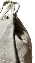 Sac à dos taupe en cuir pour femme made in italy
