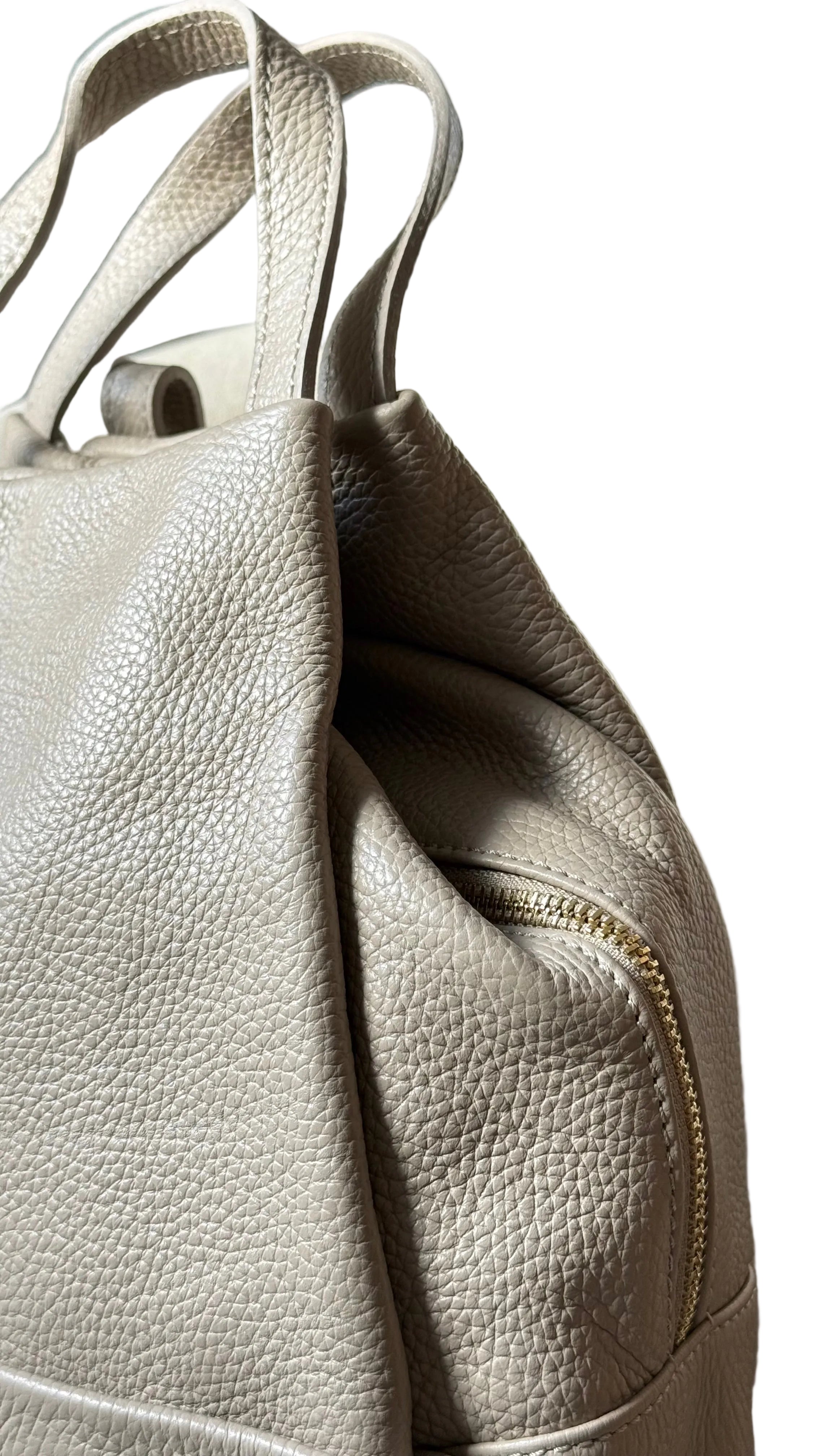 Sac à dos taupe en cuir pour femme made in italy
