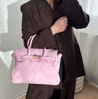 Sac à main rose en cuir fabriqué en Italie - Fiorella