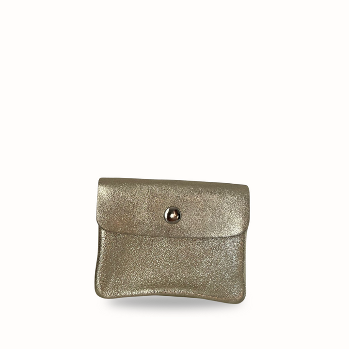 Porte-monnaie en cuir, minimaliste et compact - Made in Italy