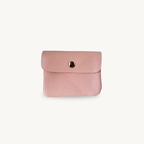 Porte-monnaie rose pâle en cuir fabriqué en Italie 