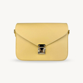 Sac à bandoulière jaune en cuir type cartable made in Italy - Fiorella