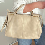 Sac à main ivoire en cuir fabriqué en Italie - Fiorella