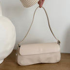Sac baguette beige en cuir fabriqué en Italie - Fiorella