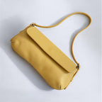 Sac baguette jaune en cuir fabriqué en Italie - Fiorella