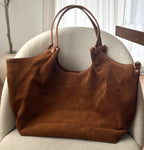 Sac cabas camel en daim made in Italy - Fiorella