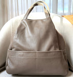 Sac à dos taupe en cuir pour femme made in italy