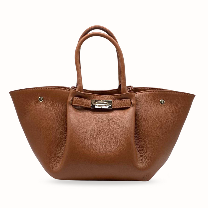 Sac à main inspiration Demellier, camel fabrication italienne