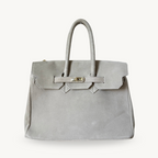 sac à main ivoire en daim avec boucle dorée made in italy - Fiorella