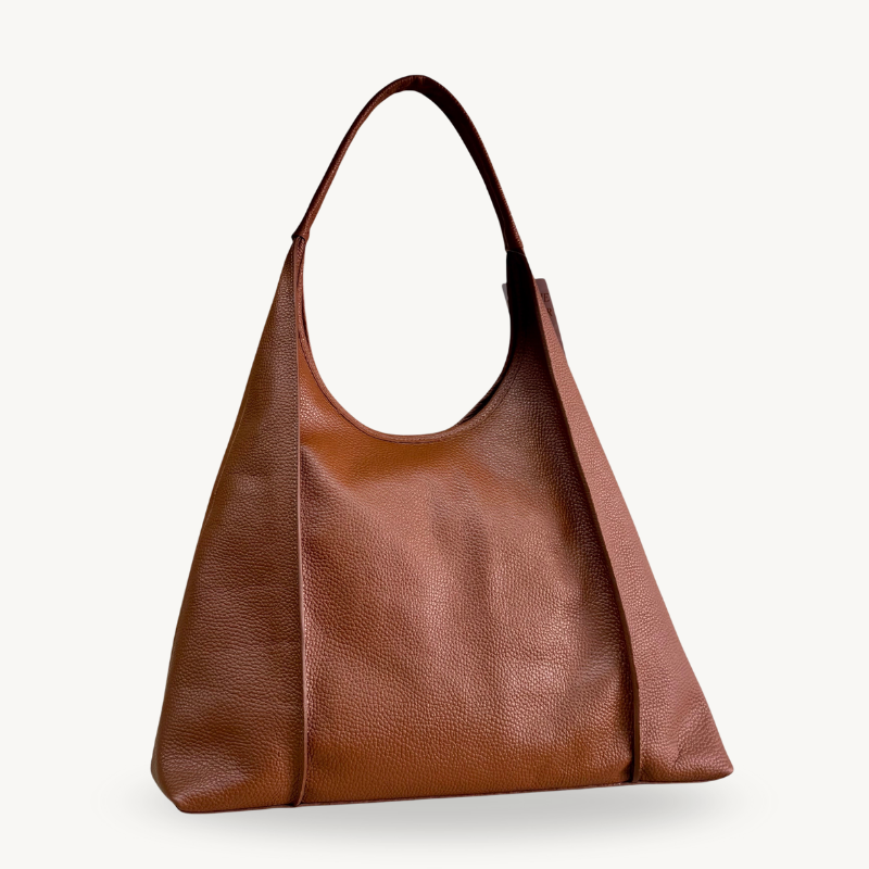 Sac hobo camel en cuir fabriqué en Italie - Fiorella