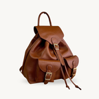 Sac à dos camel en cuir pour femme made in italy - Fiorella