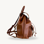 Sac à dos camel en cuir pour femme made in italy - Fiorella