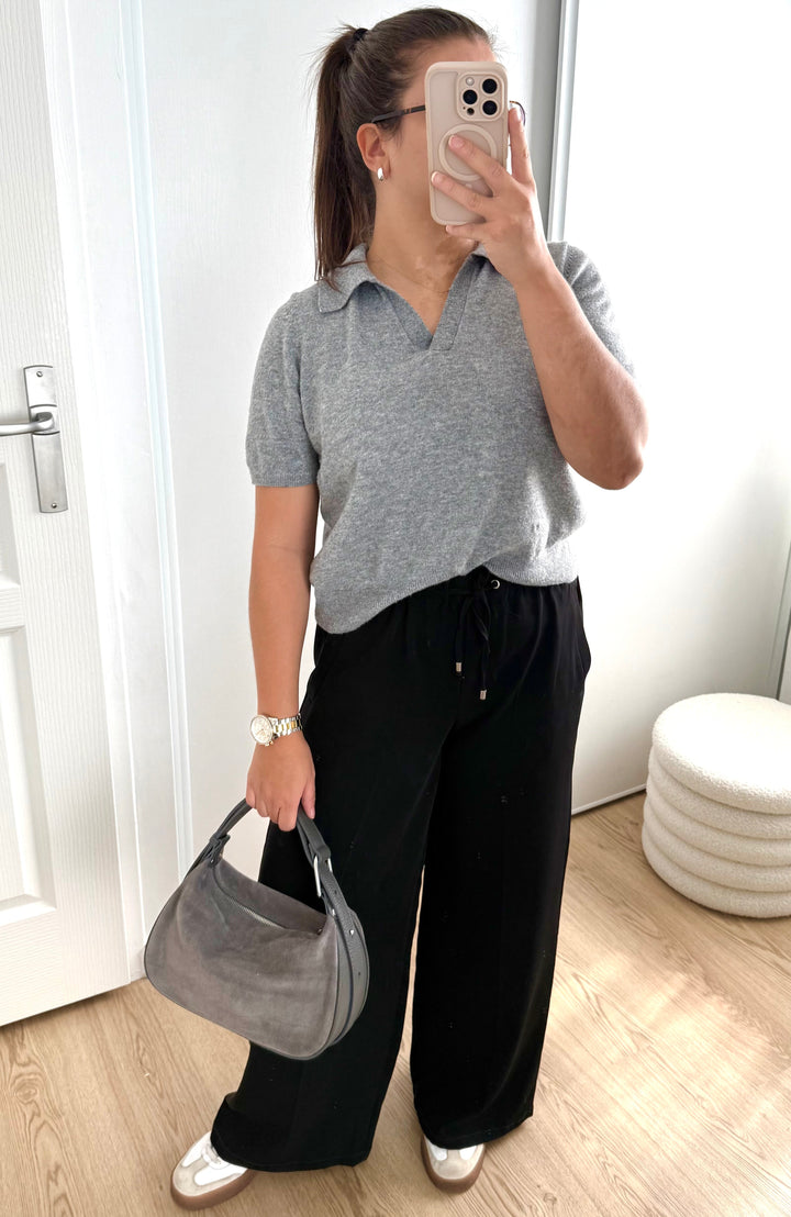 sac à main en cuir suède gris fabriqué en italie