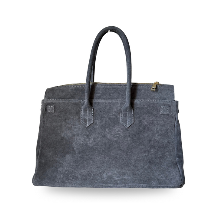 sac a main gris en cuir made in Italy