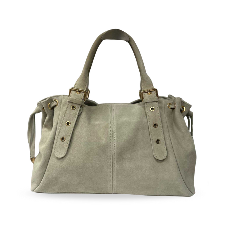 sac a main tendance ivoire en cuir suede made in Italy