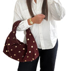 sac a main bordeaux en daim et sequins dores made in italy