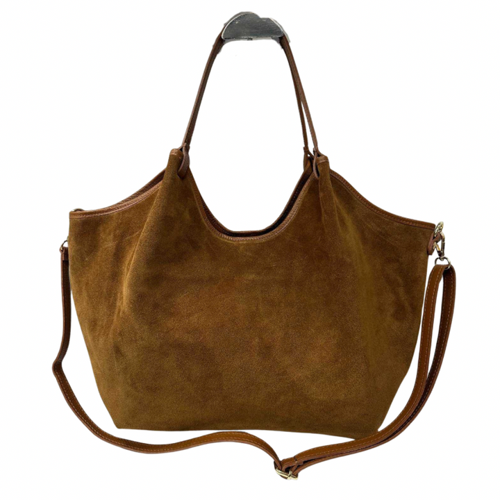 sac cabas en daim camel