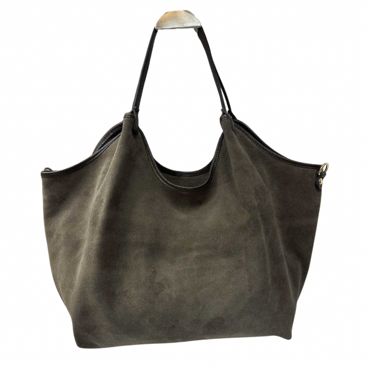 sac cabas en daim marron foncé