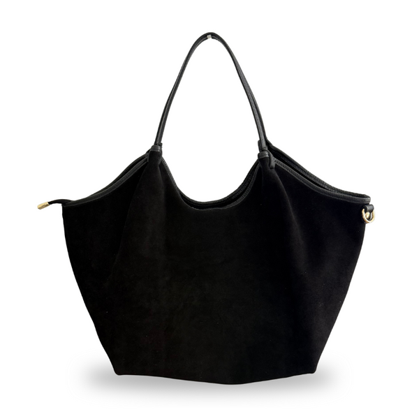 sac cabas en daim noir made in Italy 