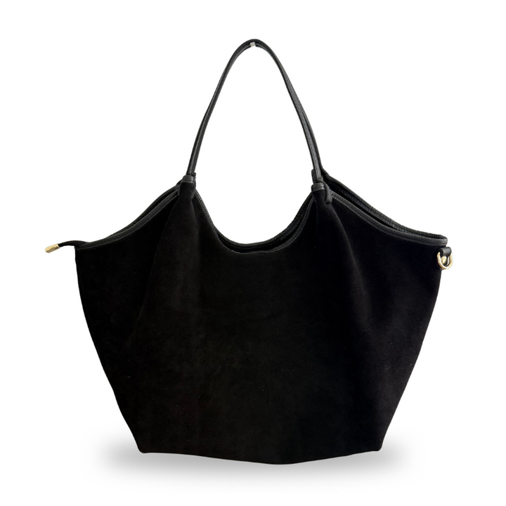 sac cabas en daim noir made in Italy 