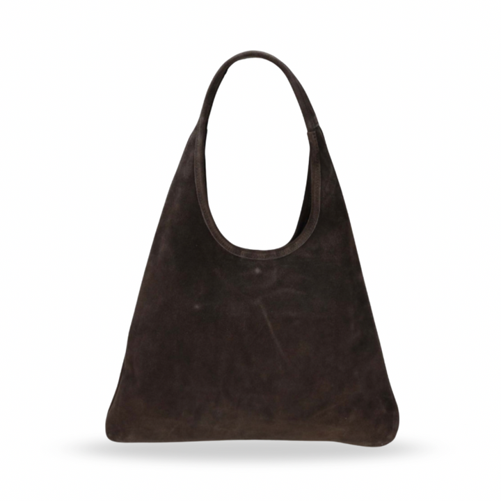 Sac à main femme en cuir suède marron 