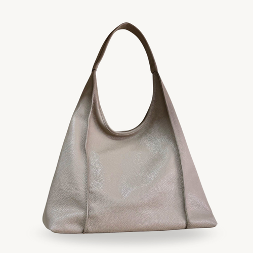 sac hobo taupe en cuir fabrique en Italie 